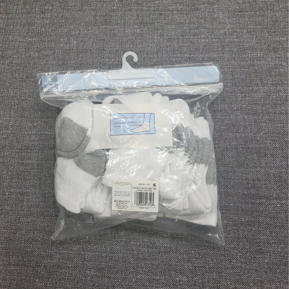 Cat & Jack Boys' 10 pair Ankle Socks White Size Medium 9-2.5